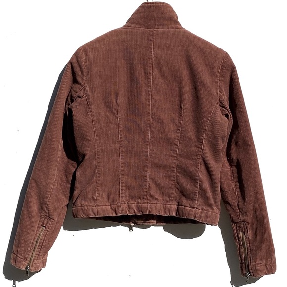 Blanc Noir Brown Corduroy Bomber Jacket - Picture 4 of 6